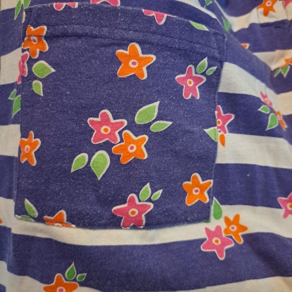 Miss lana romper with blue and white stripes and buttons size girls large - Picture 5 of 5